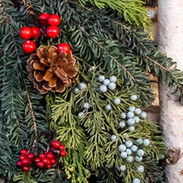 Faux Berry and Evergreen Wreath